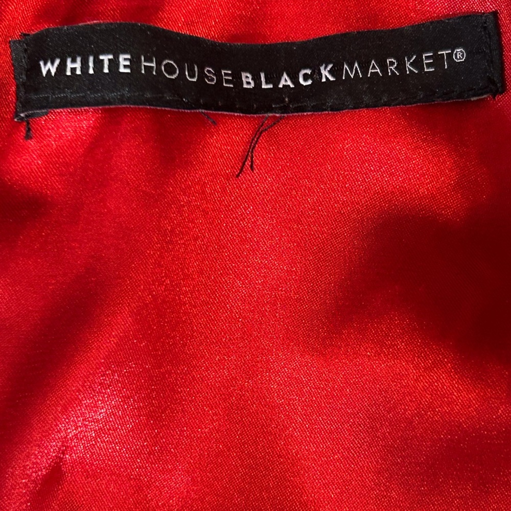 White House Black Market Red Lace V-neck Short Sleeve‎ Knee Length Small Dress - Picture 8 of 12